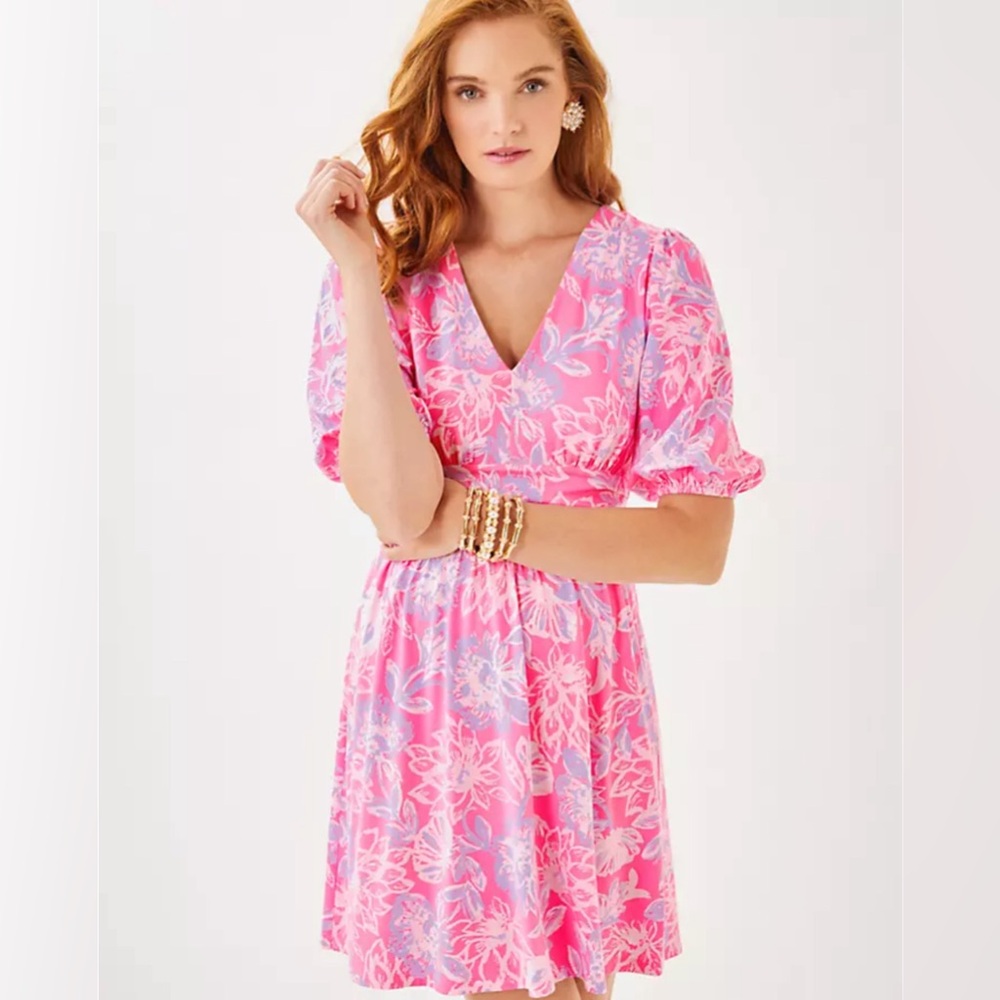 NWT Lilly Pulitzer Brightan Dress Rousseau Pink Zen Garden 12 Large Purple New